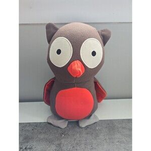 Yogibo BROWN & ORANGE Opa the Owl Microbead Filled STUFFED PLUSH ANIMAL Toy 10"